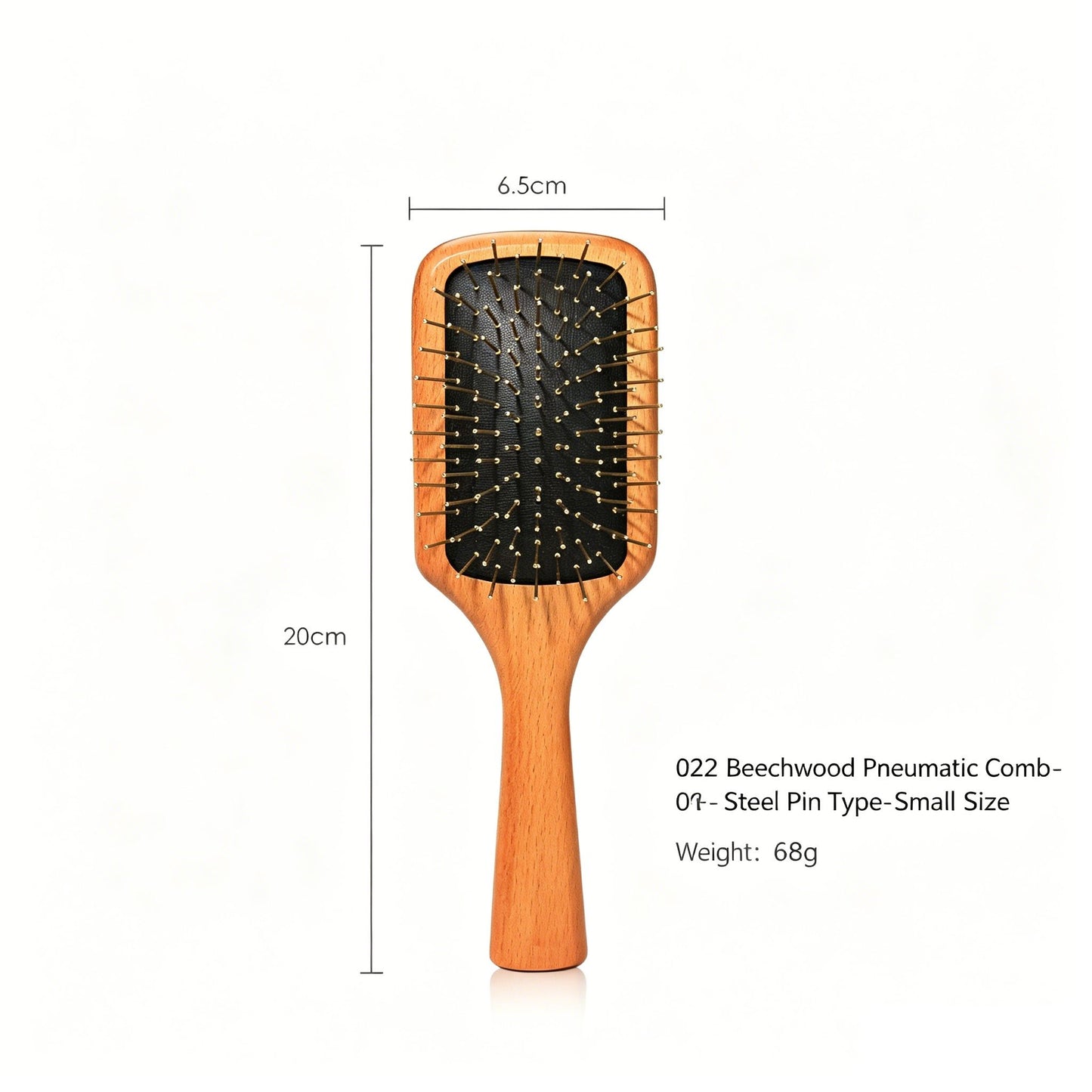 Beech Wood Air Cushion Hair Brush with Gold-Plated Steel Pins -镀金钢针气囊防静电打结按摩梳