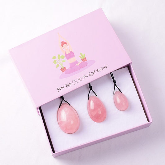 Grade A Natural Rose Quartz Kegel Eggs -天然A级粉晶凯格尔训练球