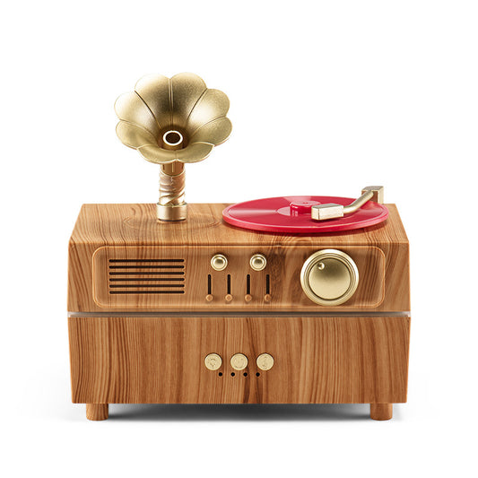 Vintage Gramophone Style Aroma Diffuser, Ultrasonic Essential Oil Humidifier with Bluetooth & Remote Control