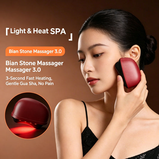 Electric Bian Stone Gua Sha Board with Red Light -红光电动砭石刮痧仪