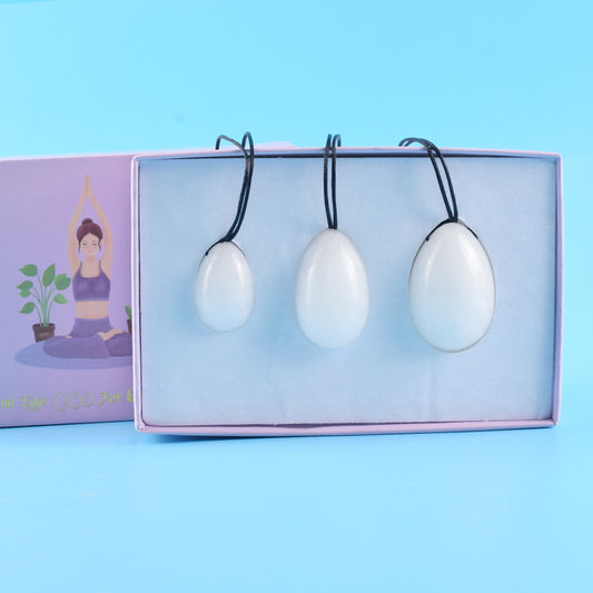 Grade A Natural White Jade Kegel Eggs -天然A级白玉凯格尔锻炼球