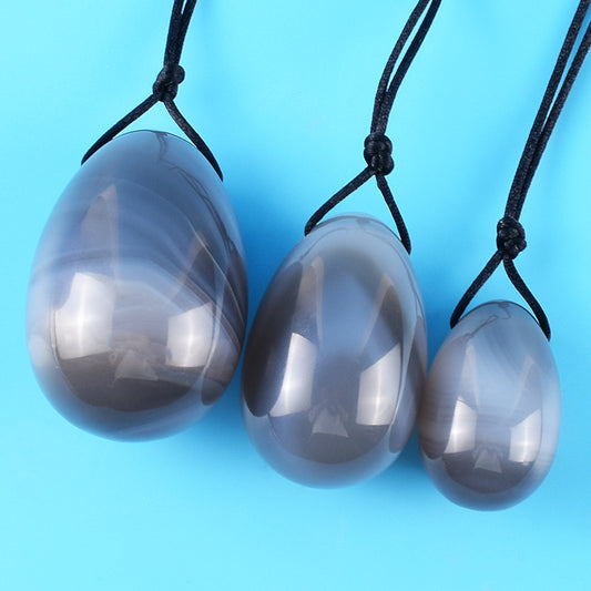 Grade A Natural Grey Agate Kegel Eggs -天然A级灰玛瑙凯格尔锻炼球