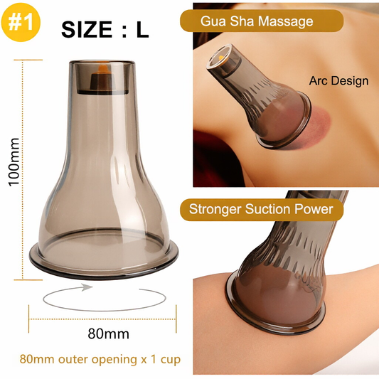 Thickened PC 2-in-1 Gua Sha Cupping Set -加厚PC材质刮痧拔罐套装