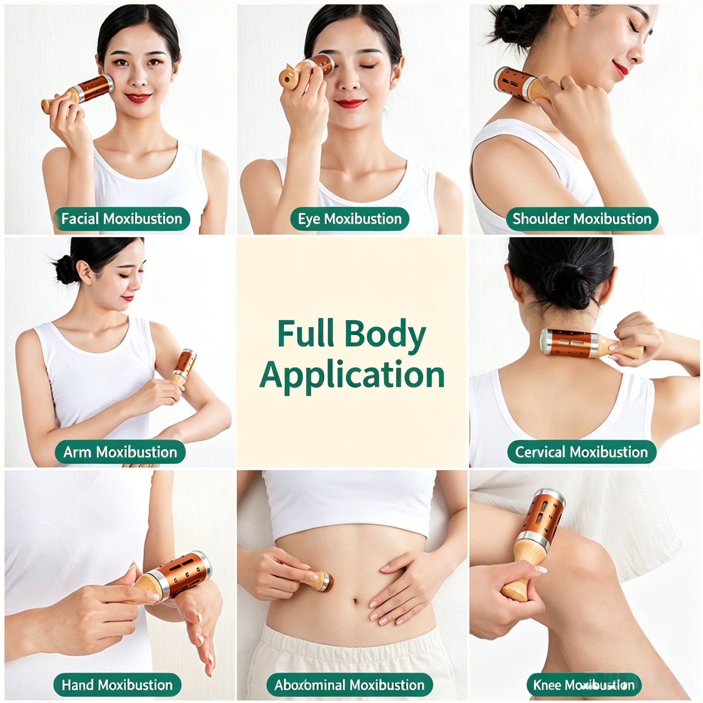 Rotatable Jade Massage Moxibustion Stick -可旋转式玉石温灸按摩棒