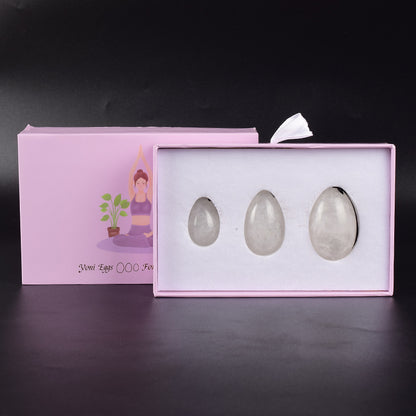 Grade A Natural White Crystal Kegel Eggs -天然A级白水晶凯格尔锻炼球