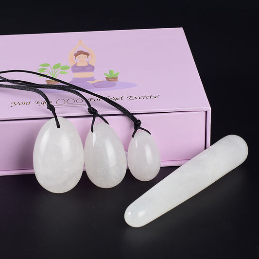 Grade A Natural White Crystal Kegel Eggs -天然A级白水晶凯格尔锻炼球