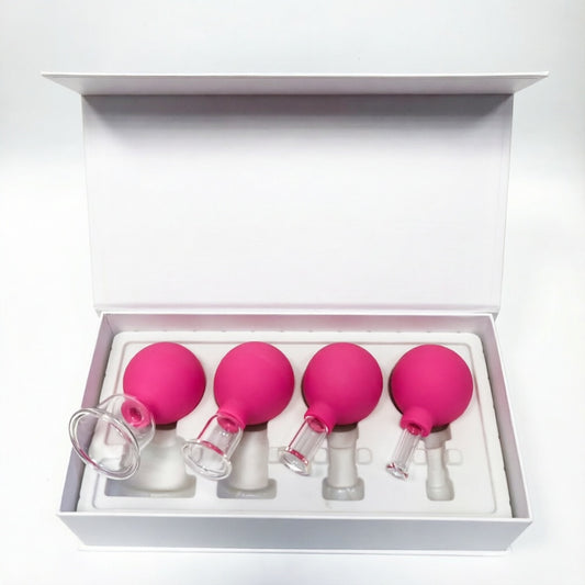 Medical Grade PC Glass Cupping Set with Silicone Suction Ball -医疗PC硅胶球玻璃吸力罐