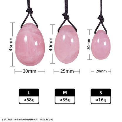 Grade A Natural Rose Quartz Kegel Eggs -天然A级粉晶凯格尔训练球