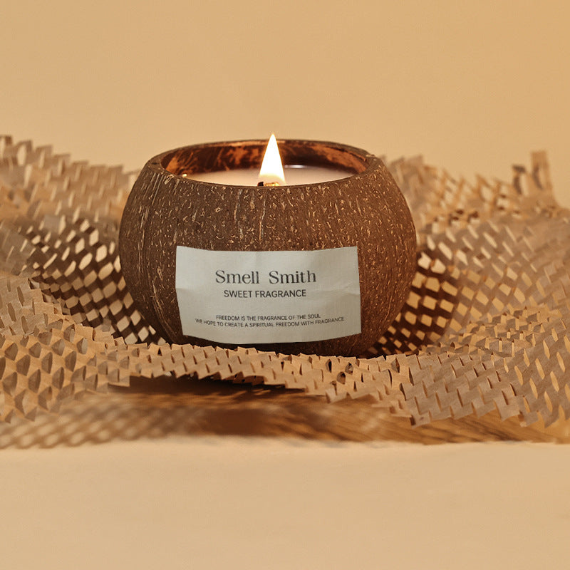Coconut Shell Scented Candle Gift Set, Home Fragrance for Bedroom