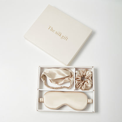 Mulberry Silk Gift Set | Eye Mask, Scrunchie & Headband for Wedding & Daily Use