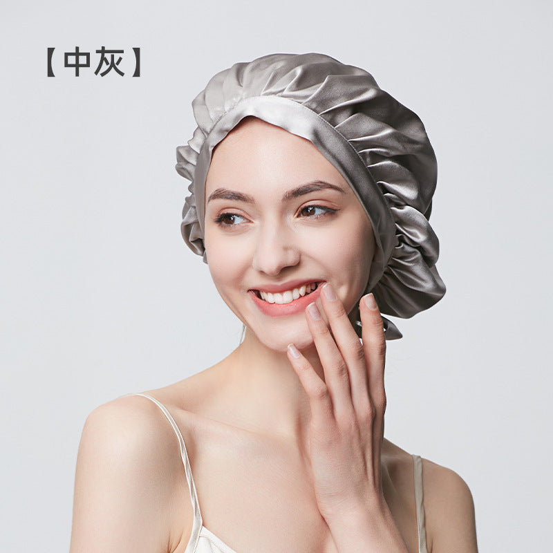 19 Momme Mulberry Silk Hair Bonnet, Soft Anti-Frizz Sleep Cap for Women