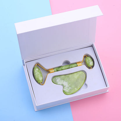 Natural Jade Rollers for Face and Eyes - Customize Logo -可定制玉石滚轮刮痧礼盒套装
