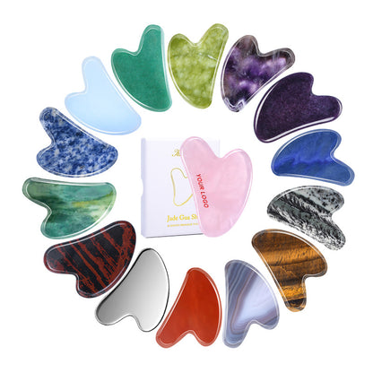 Natural Facial Gua Sha Tool  - Customized Logo -可定制水晶脸部刮痧