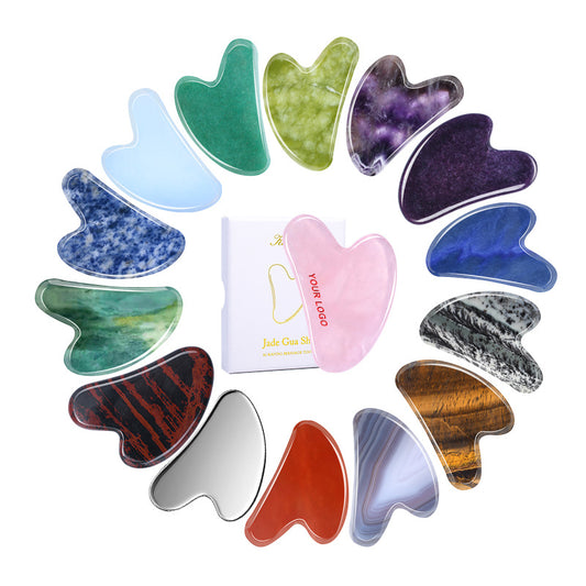 Natural Facial Gua Sha Tool  - Customized Logo -可定制水晶脸部刮痧