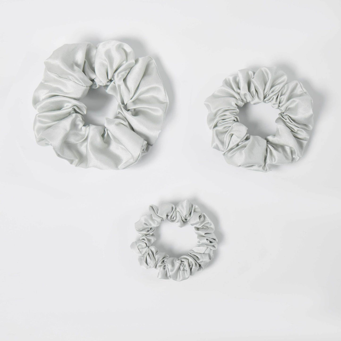Mulberry Silk Scrunchie 3-Piece Set, 19 Momme Soft Hair Bands in Multiple Sizes
