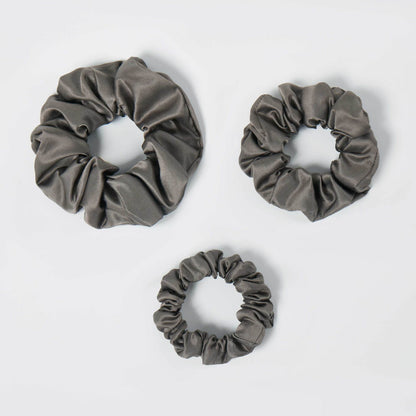 Mulberry Silk Scrunchie 3-Piece Set, 19 Momme Soft Hair Bands in Multiple Sizes