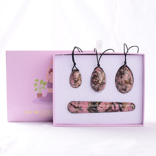 Grade A Natural Pink Rhodonite Kegel Eggs -天然A级蔷薇石凯格尔锻炼球