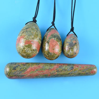 Grade A Natural Unakite Kegel Eggs -天然A级花绿石凯格尔锻炼球
