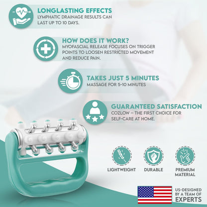 Handheld Massage Fascia Relaxation Roller with Massage Points(Blue) -手持筋膜放松按摩滚轮(蓝色)