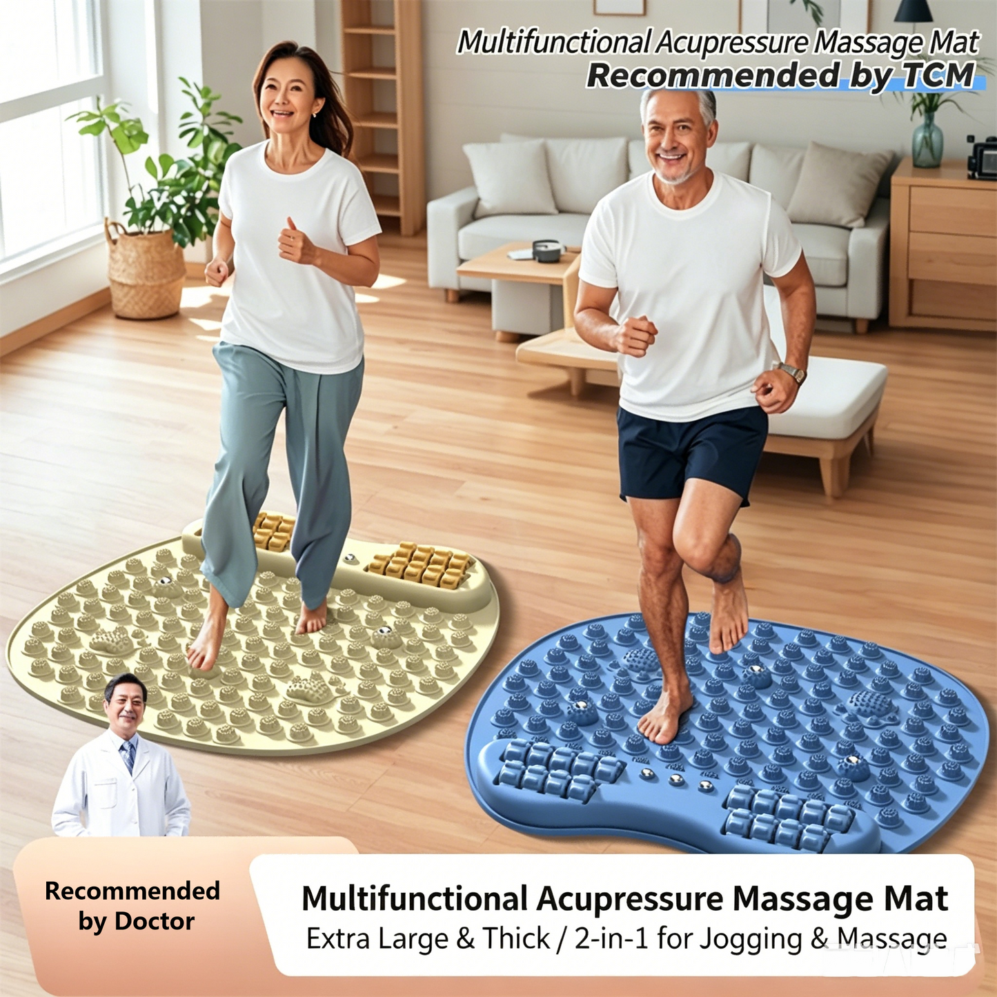 Fodable Soft Silicone Foot Acupressure Mat -可折叠软硅胶指压板