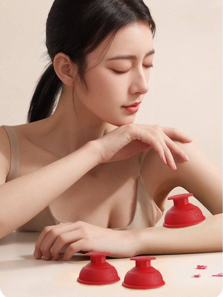 Medical Grade Silicone Cupping with 5 Natural Symbols -医疗级别自然元素彩绘拔罐