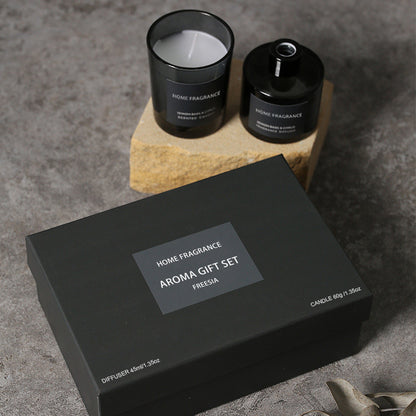 Pure Natural Scented Candle & Reed Diffuser Gift Set, 4 Scents, Long-lasting Fragrance