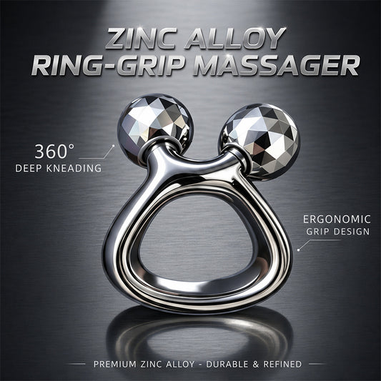 Ring Grip Zinc Alloy Dual Ball Facial Roller -锌合金环握式双球脸部滚轮