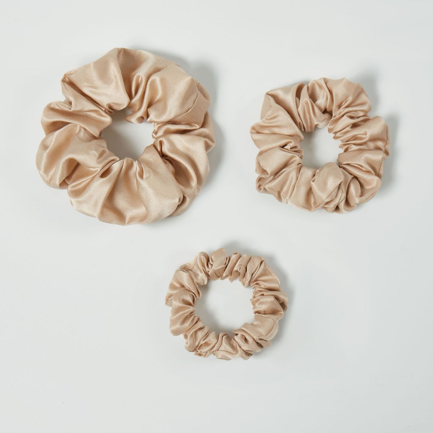 Mulberry Silk Scrunchie 3-Piece Set, 19 Momme Soft Hair Bands in Multiple Sizes