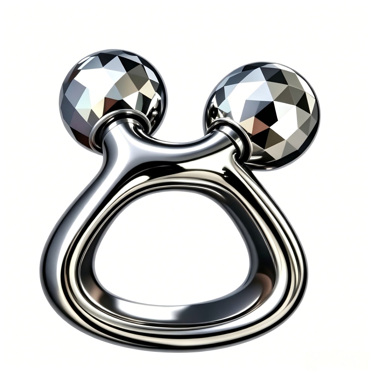 Ring Grip Zinc Alloy Dual Ball Facial Roller -锌合金环握式双球脸部滚轮