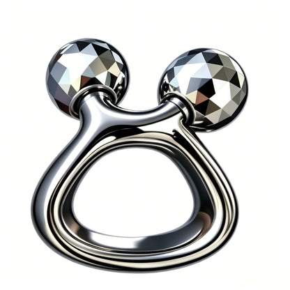Ring Grip Zinc Alloy Dual Ball Facial Roller -锌合金环握式双球脸部滚轮