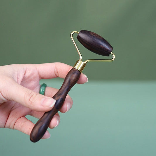 Zitan Wood Facial Massage Roller & Gua Sha Point Pen, Lifting & Tightening Skin Tool
