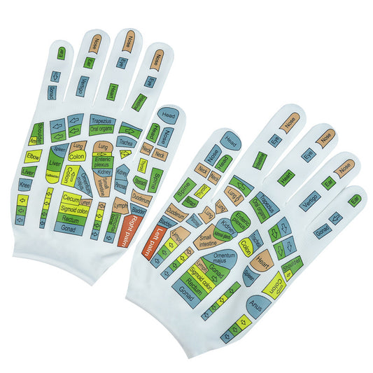 Colorful Hands Reflexology Gloves -彩色手部穴位图手套