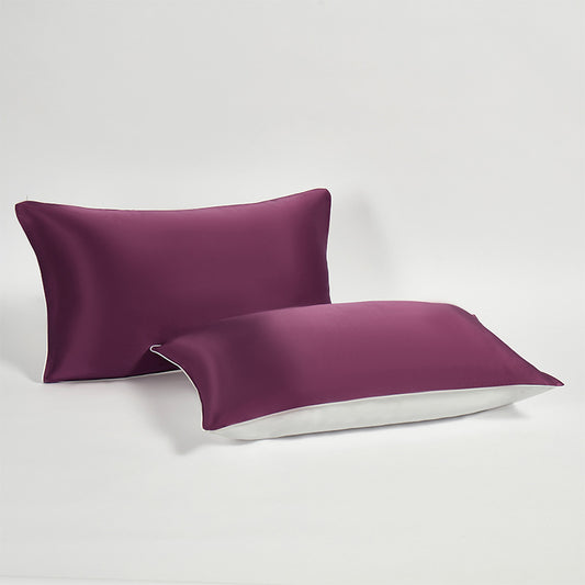 2-Pack Mulberry Silk Pillowcases, Solid Color Soft Silk Pillow Covers for Bedroom
