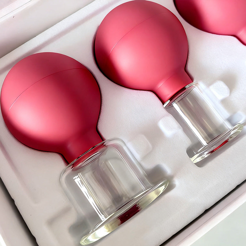 Medical Grade PC Glass Cupping Set with Silicone Suction Ball -医疗PC硅胶球玻璃吸力罐
