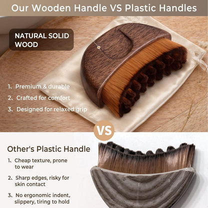 Walnut Wood Lymphatic Contour Face Brush -胡桃木淋巴面部塑性刷