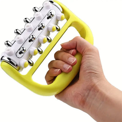 Handheld Massage Fascia Relaxation Roller with Massage Points(Yellow) -手持筋膜放松按摩滚轮(黄色)
