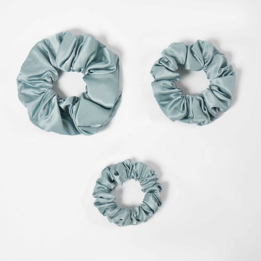 Mulberry Silk Scrunchie 3-Piece Set, 19 Momme Soft Hair Bands in Multiple Sizes