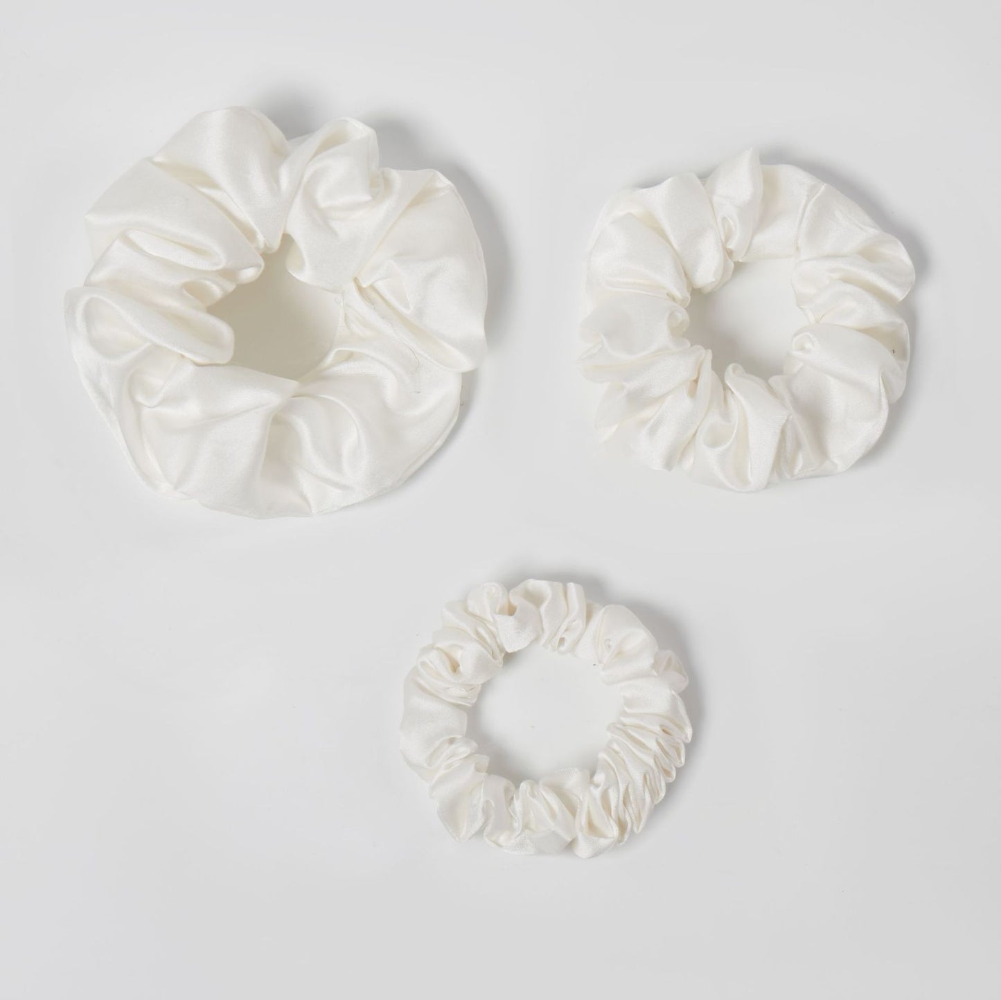 Mulberry Silk Scrunchie 3-Piece Set, 19 Momme Soft Hair Bands in Multiple Sizes