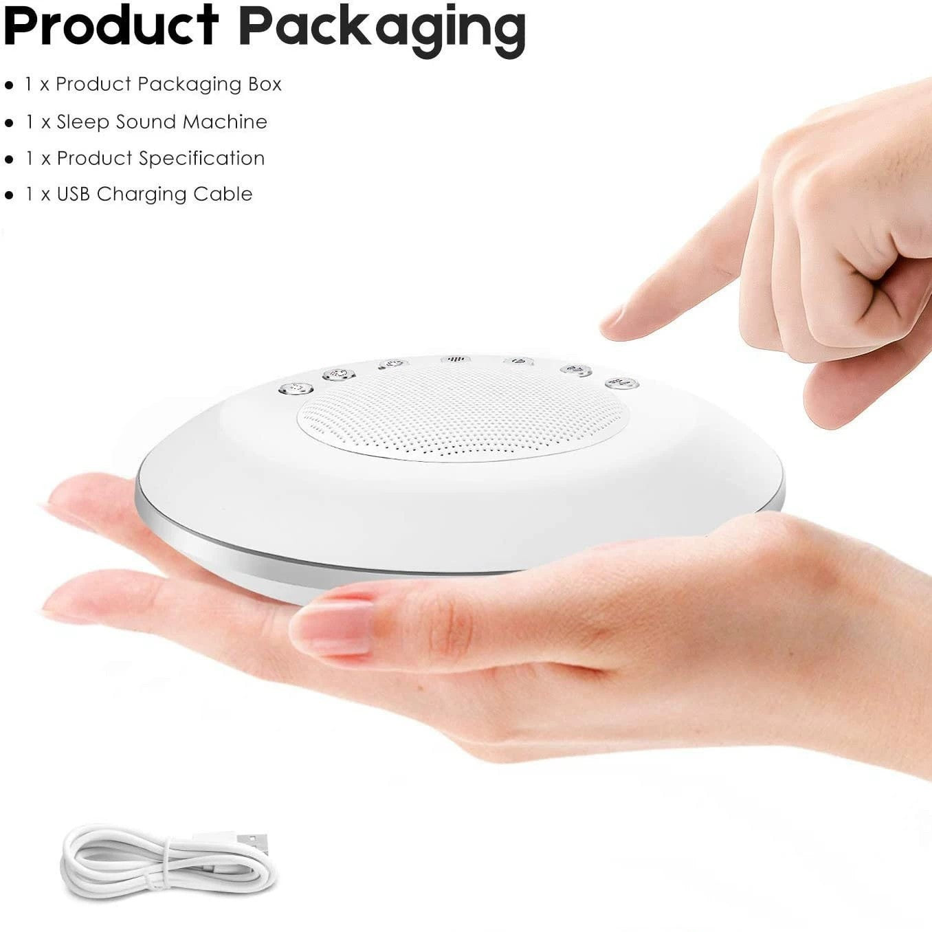 White Noise Machine, Baby Sleep Aid Device with Night Light, Portable Sleep Speaker for Home & Travel