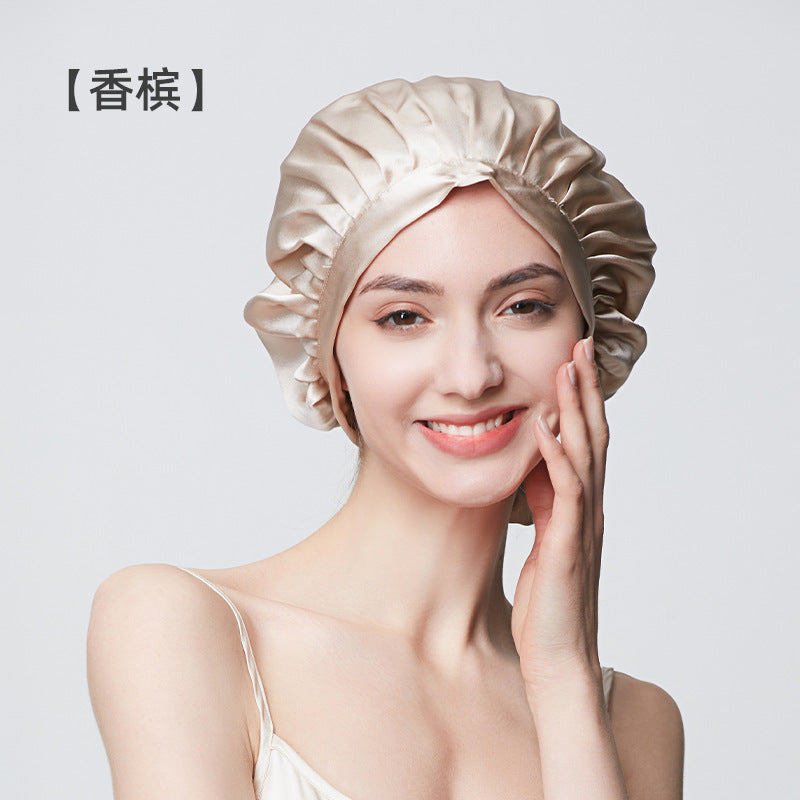19 Momme Mulberry Silk Hair Bonnet, Soft Anti-Frizz Sleep Cap for Women
