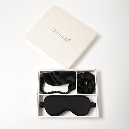 Mulberry Silk Gift Set | Eye Mask, Scrunchie & Headband for Wedding & Daily Use