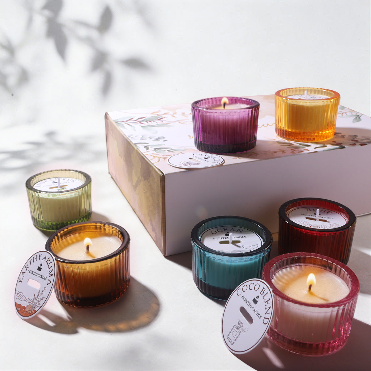 7 Colors Rainbow Scented Candle Set, Mood Aromatherapy Candles
