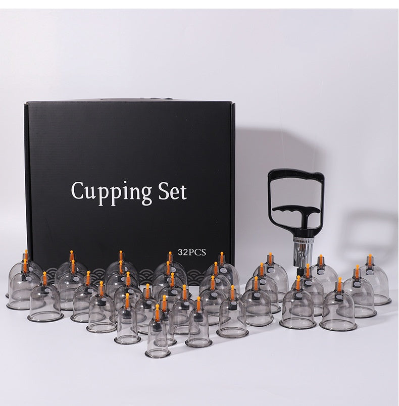 Thicken PS Material Cupping with Pump and Magnets - 礼盒加厚真空抽气式带磁拔罐