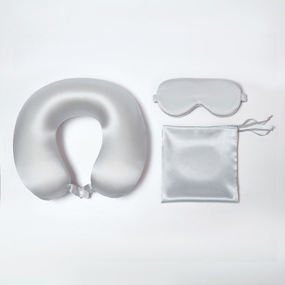 Mulberry Silk Gift Set | Silk Eye Mask & U Neck Pillow for Travel & Rest
