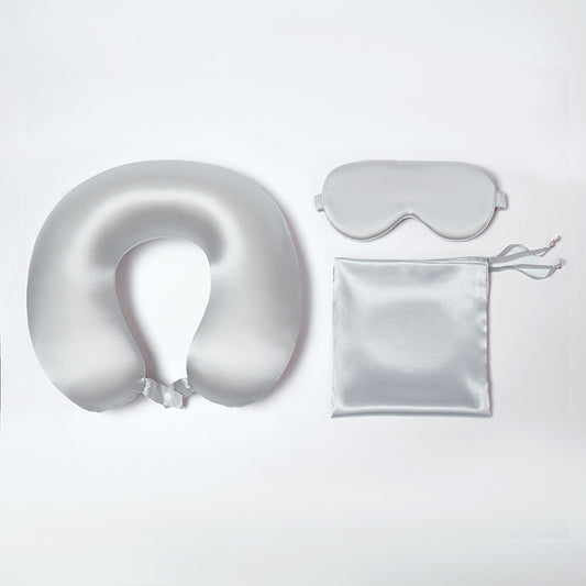 Mulberry Silk Gift Set | Silk Eye Mask & U Neck Pillow for Travel & Rest