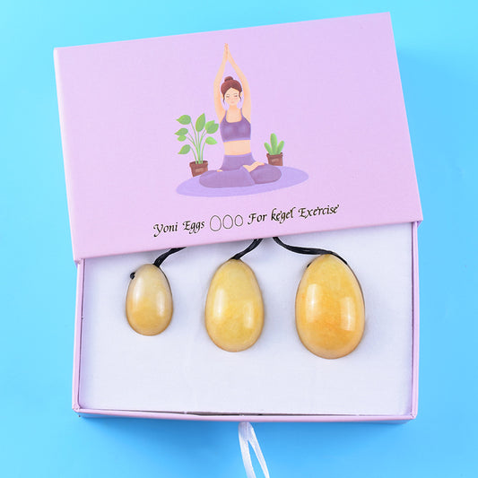 Grade A Natural Yellow Jade Kegel Eggs -天然A级黄玉凯格尔锻炼球