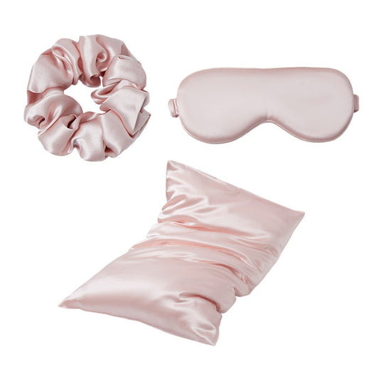 Mulberry Silk Set, Silk Pillowcase, Eye Mask & Hair Scrunchie, Skin Care Travel Essentials, Wedding Favor Gift
