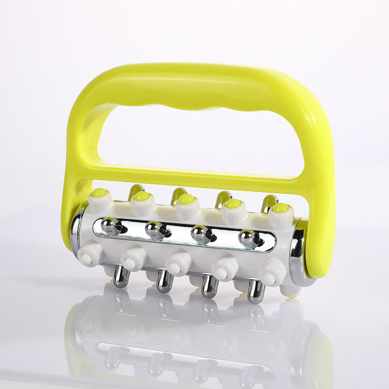 Handheld Massage Fascia Relaxation Roller with Massage Points(Yellow) -手持筋膜放松按摩滚轮(黄色)