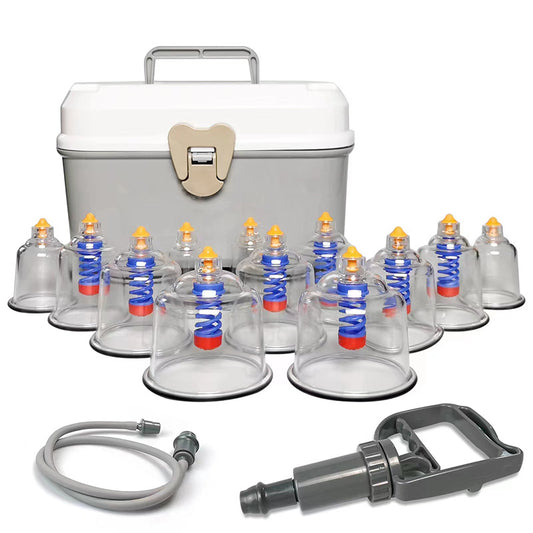 Aerospace Grade PC Magnetic Vacuum Cupping Set with Storage Box -带磁PC真空拔罐收纳盒套装