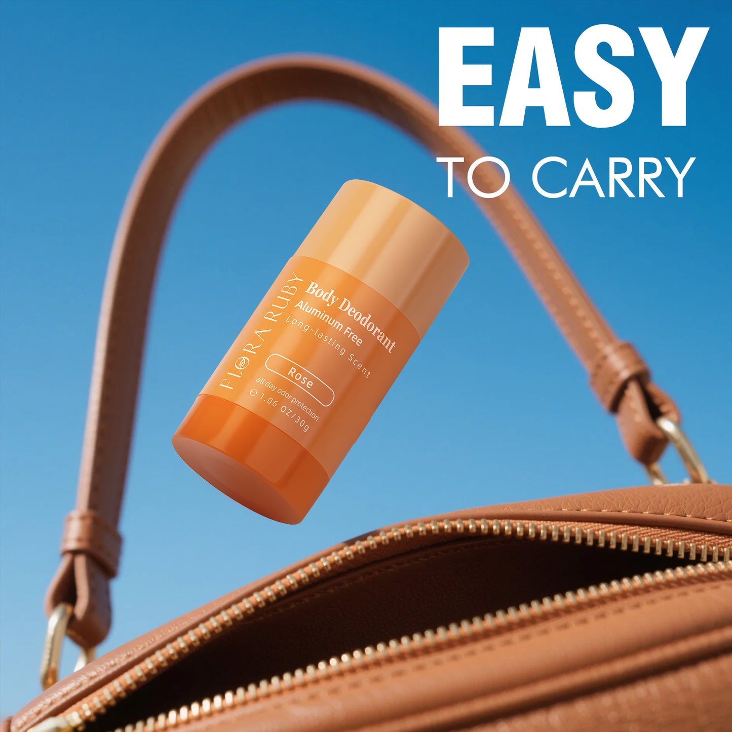 Portable Solid Deodorant Stick, Aluminum-Free, Long Lasting & No Residue